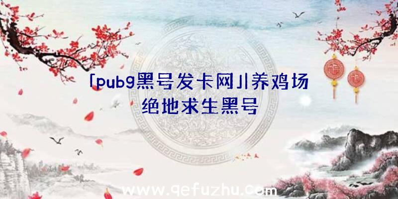 「pubg黑号发卡网」|养鸡场绝地求生黑号